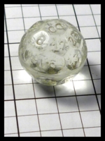 Dice : Dice - 32D - Clear Glass Faceted Small with Unpainted Numerals - Czechoslovakia - KC Trade Aug 2014